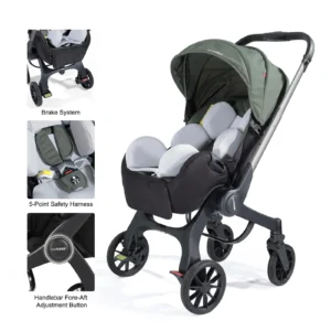 Camping cart, Foldable baby stroller, adjustable backrest, can be pushed in two directions, Suitable for traveling in autumn