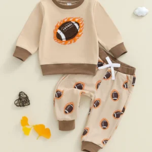 Baby Boy Autumn Clothes Sports Style Hooded Sweatshirt Drawstring Pants 2 Piece Set with Cute Animal Print