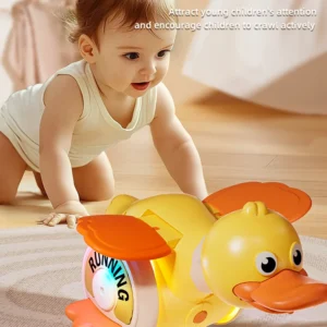 1pc Funny foraging duck guides baby to learn crawling Electric pet with sound and light crawling guidance for Christmas gift